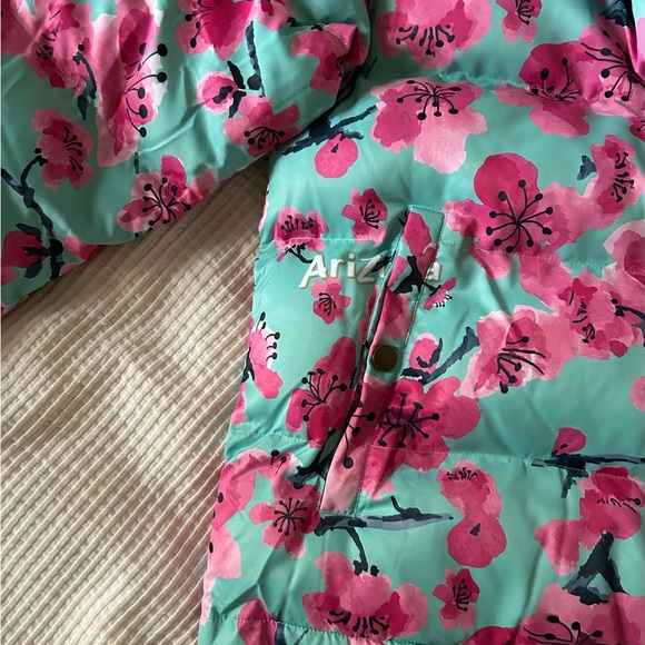 Arizona Green Tea floral Puffer Jacket / Coat - Picture 8 of 13